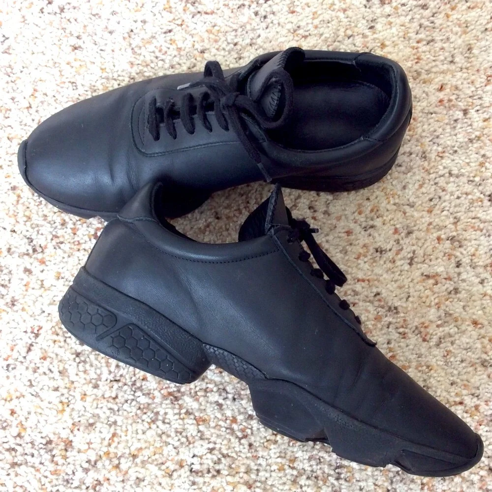 Black Women's Lace-Up Dance Sneakers